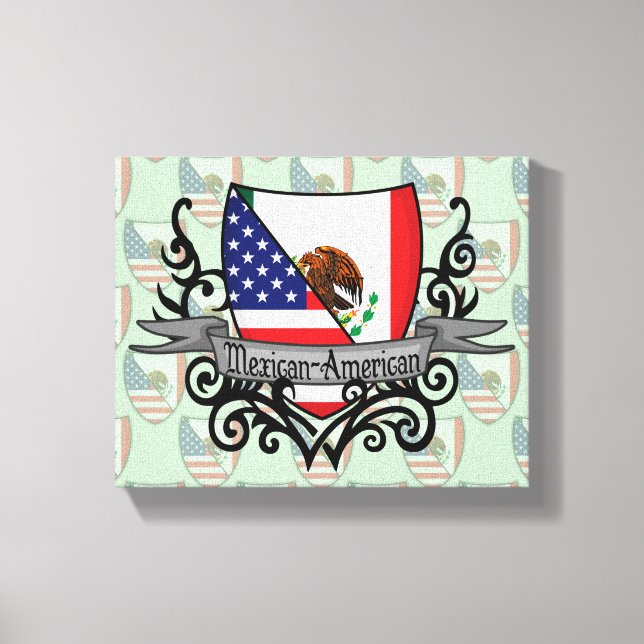 Mexican-American Shield Flag Canvas Print (Front)
