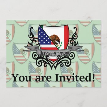 Mexican-american Shield Flag Invitation by representshop at Zazzle
