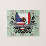 Mexican-American Shield Flag Jigsaw Puzzle Mexican-American Shield Flag Jigsaw Puzzle