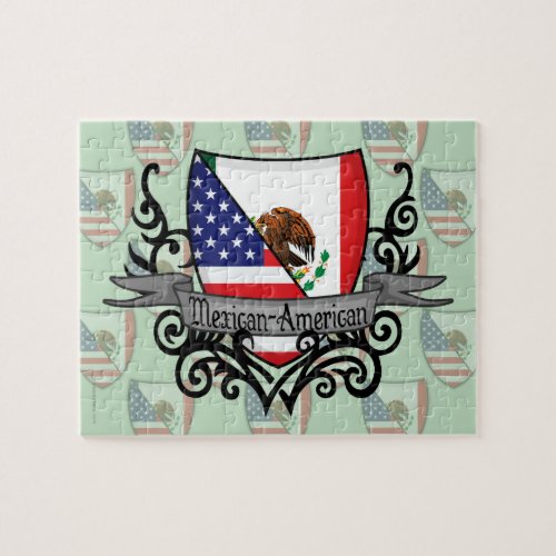 Mexican_American Shield Flag Jigsaw Puzzle