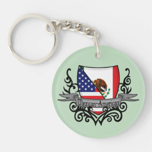 Mexican-American Shield Flag Keychain