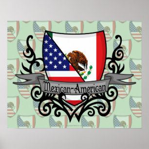 Mexican-American Shield Flag Poster