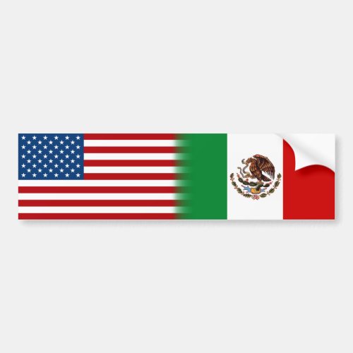 Mexican_American United States Mexico America Flag Bumper Sticker