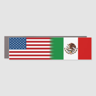Mexican-American United States Mexico America Flag Car Magnet