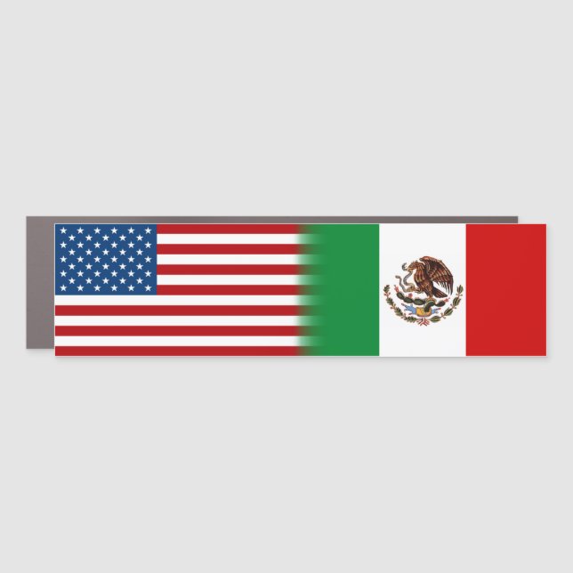 Mexican-American United States Mexico America Flag Car Magnet (Front)