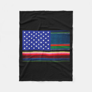 Mexican american usa flag serape cinco de mayo for fleece blanket