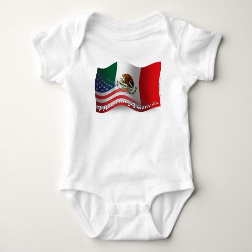 Mexican_American Waving Flag Baby Bodysuit