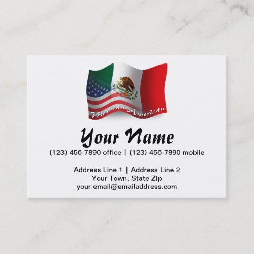 Mexican_American Waving Flag Business Card