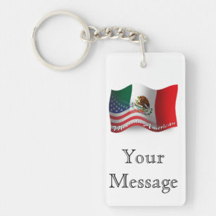 Mexican-American Waving Flag Keychain