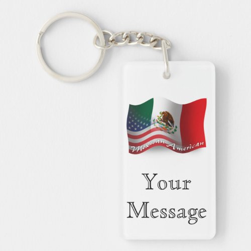 Mexican_American Waving Flag Keychain