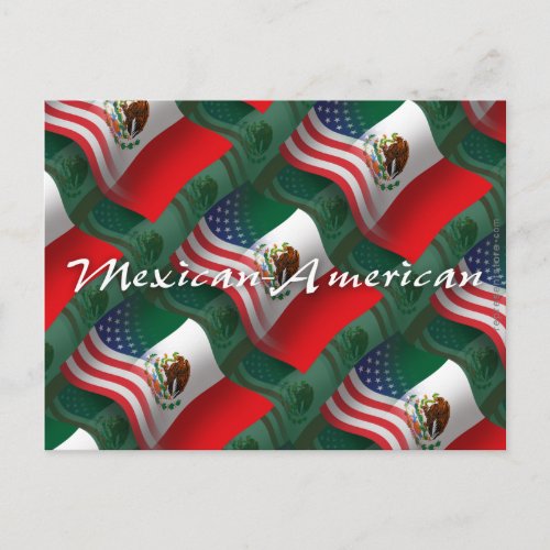 Mexican_American Waving Flag Postcard