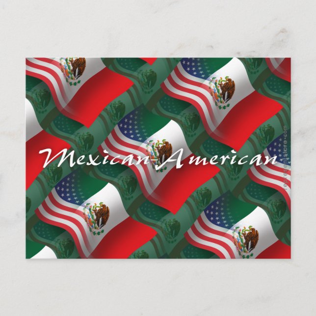 Mexican-American Waving Flag Postcard (Front)