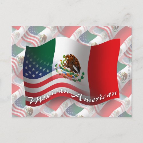 Mexican_American Waving Flag Postcard