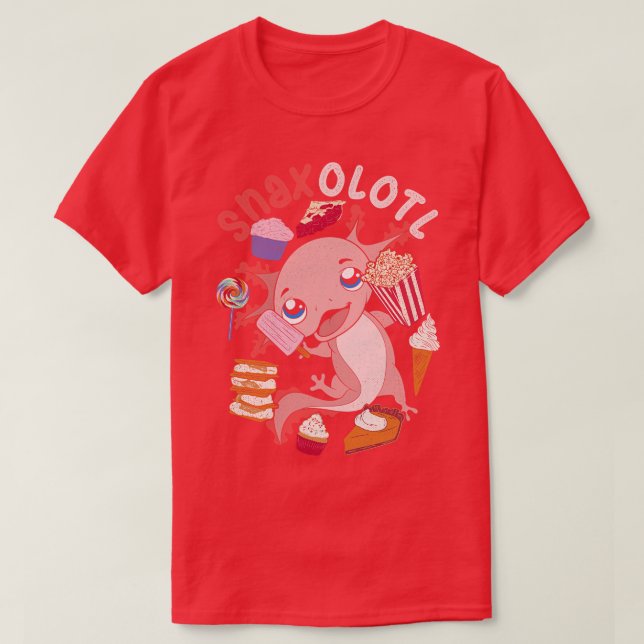 Mexican Amphibian Lover Snaxolotl Funny Axolotl T-Shirt (Design Front)
