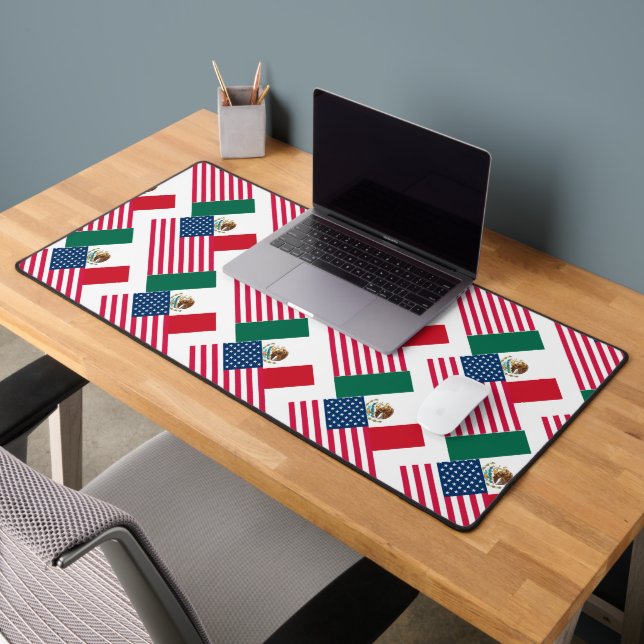 Mexican and American Flags  Desk Mat (Office 2)