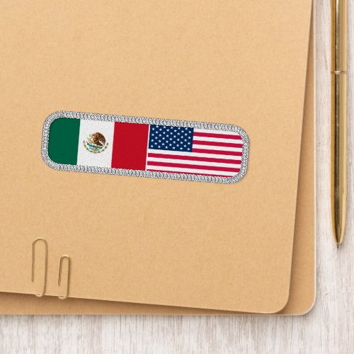 Mexican and American Flags Patch