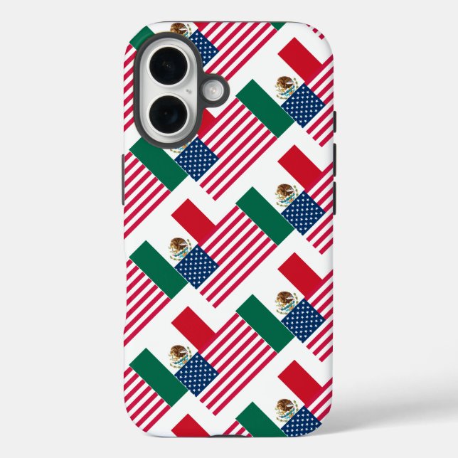 Mexican and American Flags Phone Case Design (Back)
