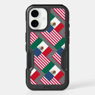 Mexican and American Flags Phone Case Design