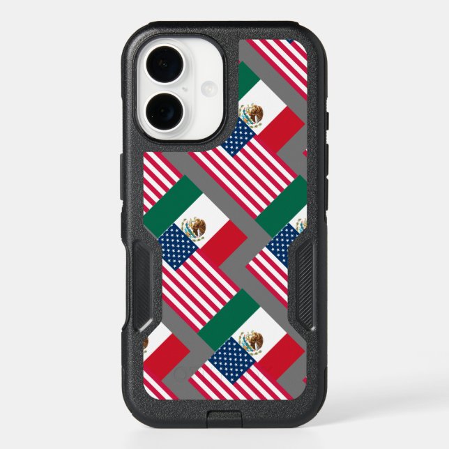 Mexican and American Flags Phone Case Design (Back)