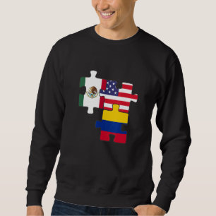 Mexican And Colombian Roots Plus Usa Flag Sweatshirt