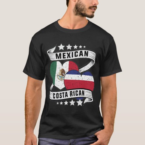 Mexican And Costa rican Flag T_Shirt
