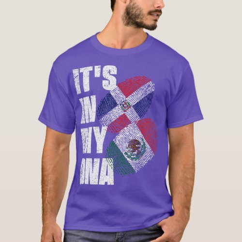 Mexican and Dominican DNA Flag Heritage T_Shirt