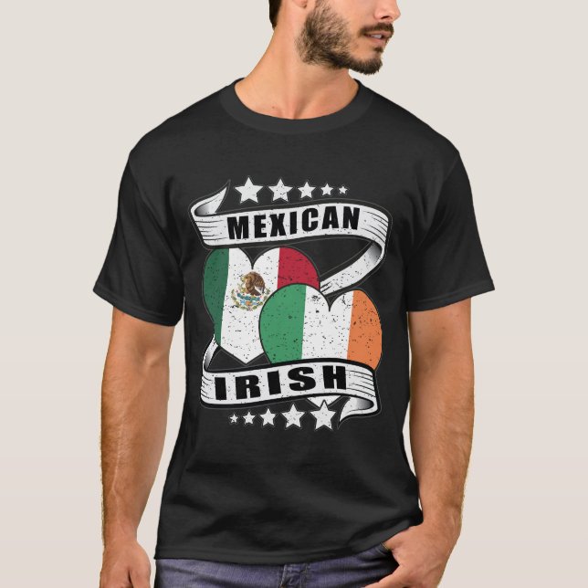 Mexican And Irish Flag T-Shirt (Front)