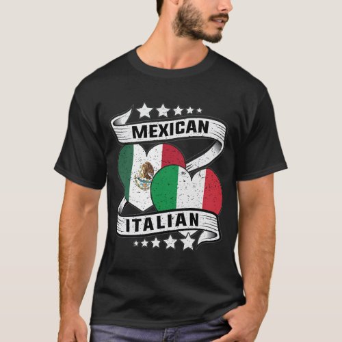 Mexican And Italian Flag T_Shirt