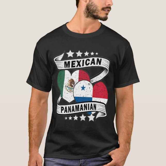 Mexican And Panamanian Flag T-Shirt (Front)