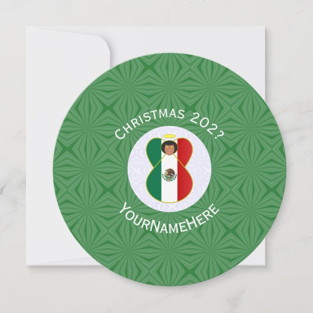 Mexican Angel Christmas Flag Personalized  Invitation (Front)