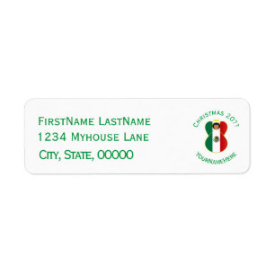 Mexican Angel Christmas Flag Personalized Label