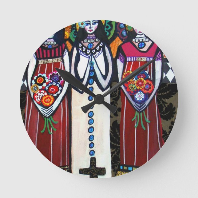 Mexican Angels Round Clock (Front)