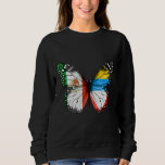 Mexican Antiguan &amp; Barbudan Flag Butterfly Sweatshirt
