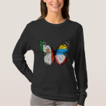 Mexican Antiguan &amp; Barbudan Flag Butterfly T-Shirt