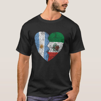 Mexican Argentinian Flag Heart Argentina Mexico Fl T-Shirt