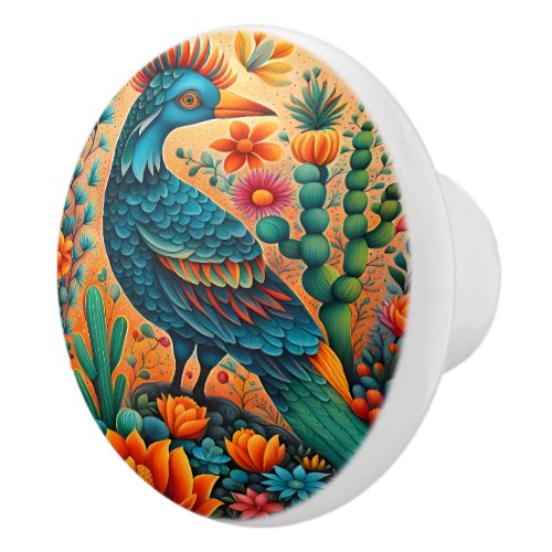 Mexican Art  Ceramic Knob
