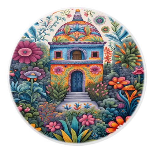 Mexican Art  Ceramic Knob