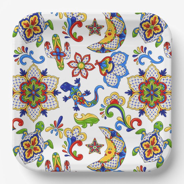 Mexican Art  Paper Plates (Front)