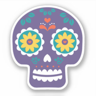 Mexican Art Sugar Skull Sticker