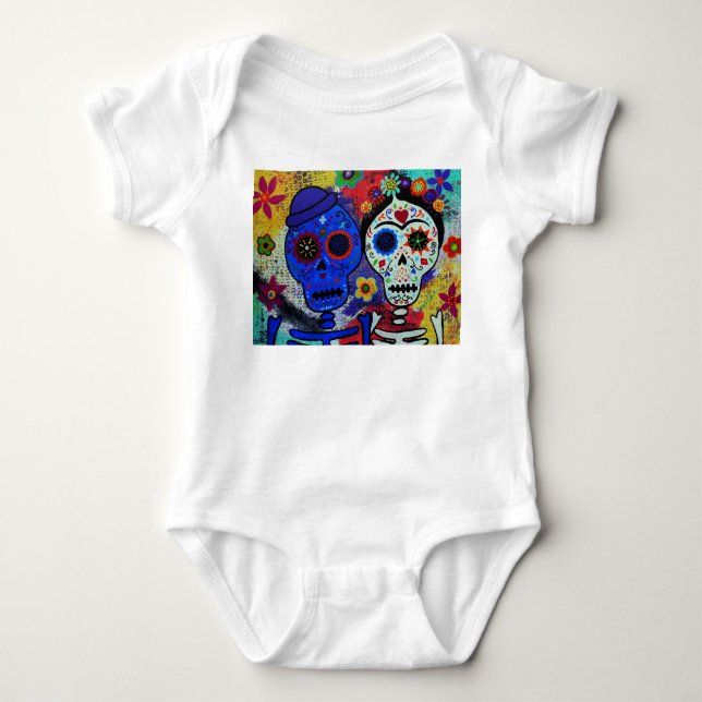 Mexican Artist Dia de los Muertos Baby Shirt (Front)