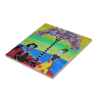 MEXICAN ARTIST SERENATA DIA DE LOS MUERTOS TILE
