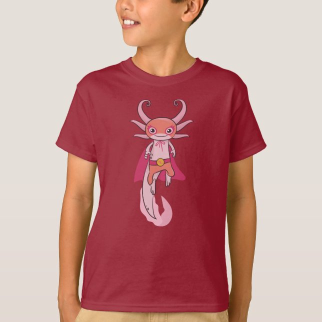 Mexican Axolotl Luchador Wrestler Sketch Drawing T T-Shirt (Front)