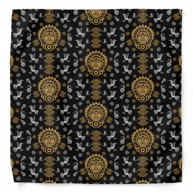 Mexican Aztec Art Home Decor Bandana (Front)