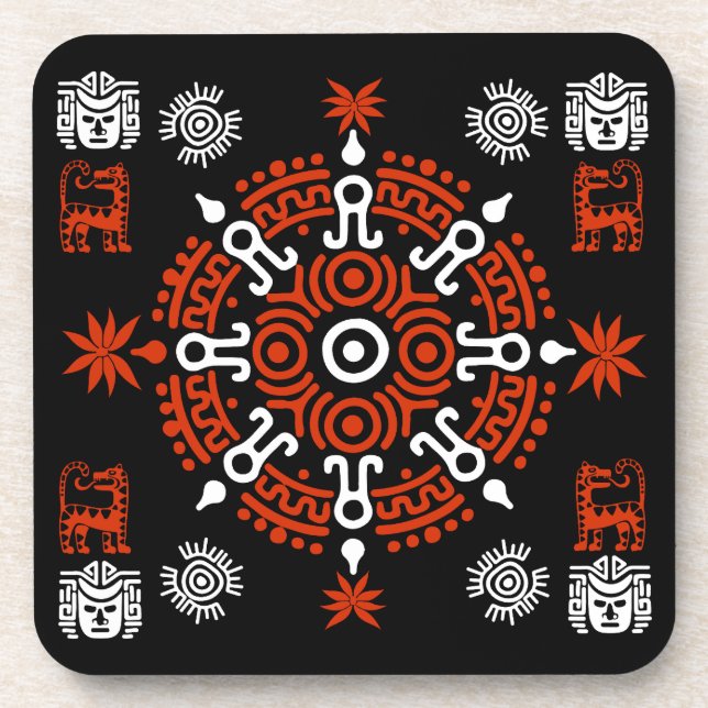 Mexican Aztec Art Home Decor Beverage Coaster (Front)
