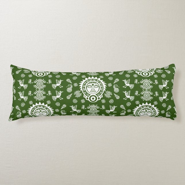 Mexican Aztec Art Home Decor Body Pillow (Front)