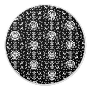 Mexican Aztec Art Home Decor Ceramic Knob