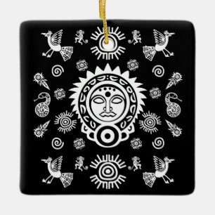 Mexican Aztec Art Home Decor Ceramic Ornament