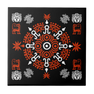 Mexican Aztec Art Home Decor Ceramic Tile