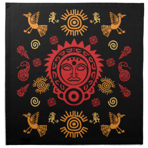 Mexican Aztec Art Home Decor Cloth Napkin