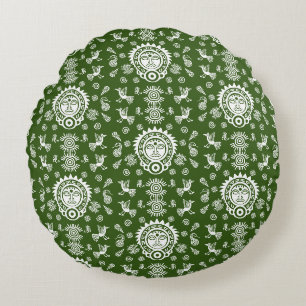 Mexican Aztec Art Home Decor Round Pillow